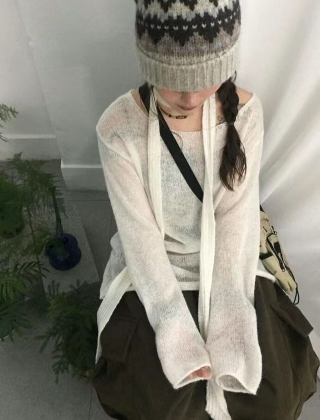 BY RANI-ot韓國直郵女裝新款真品熱賣時尚休閑針織衫含脖帶BY RANI-ot針織衫圖色3