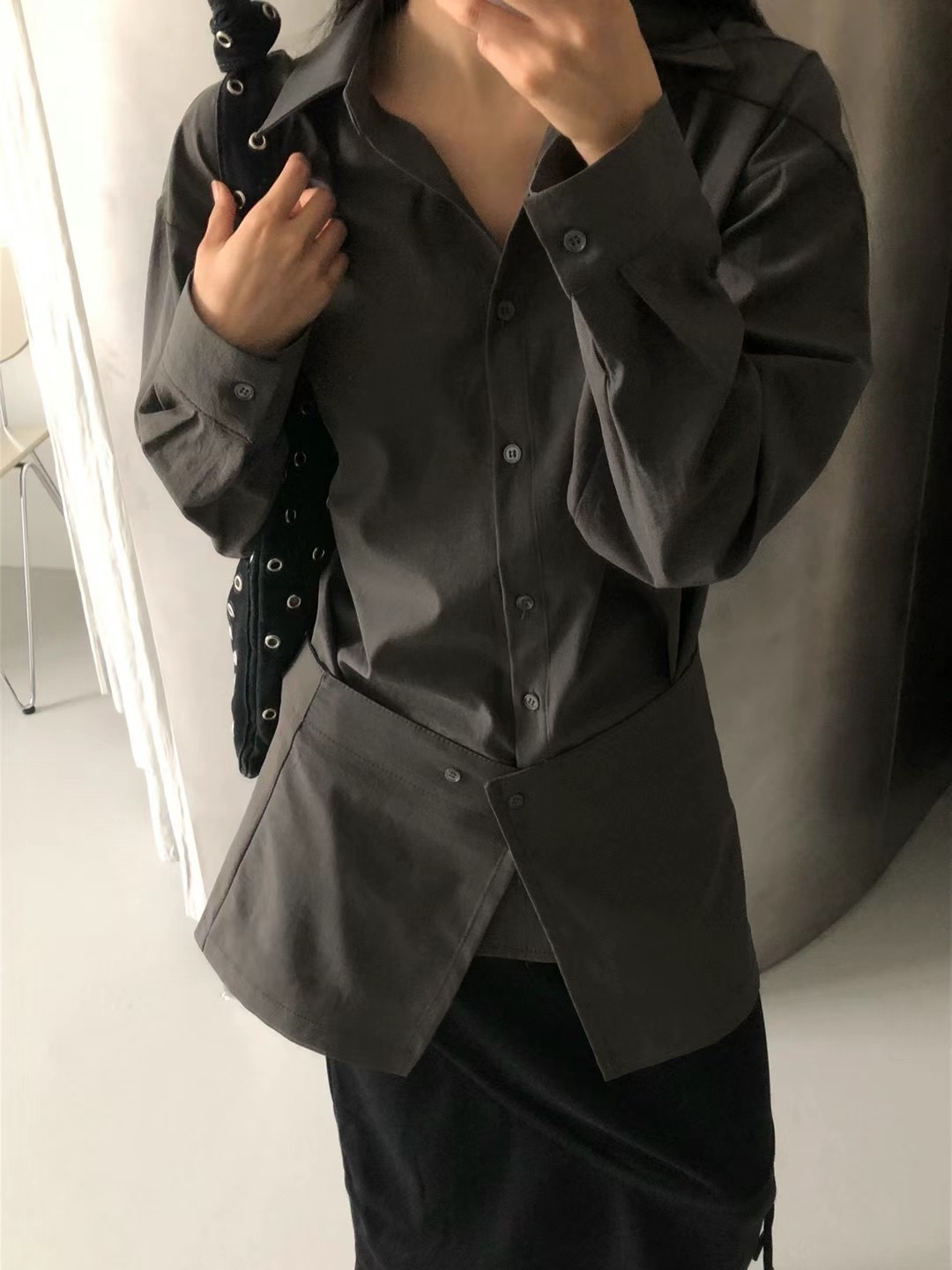 BY RANI-ot韓國直郵女裝新款職業24秋冬推薦時尚襯衫蕾絲衫BY RANI-ot襯衫/蕾絲衫圖色1