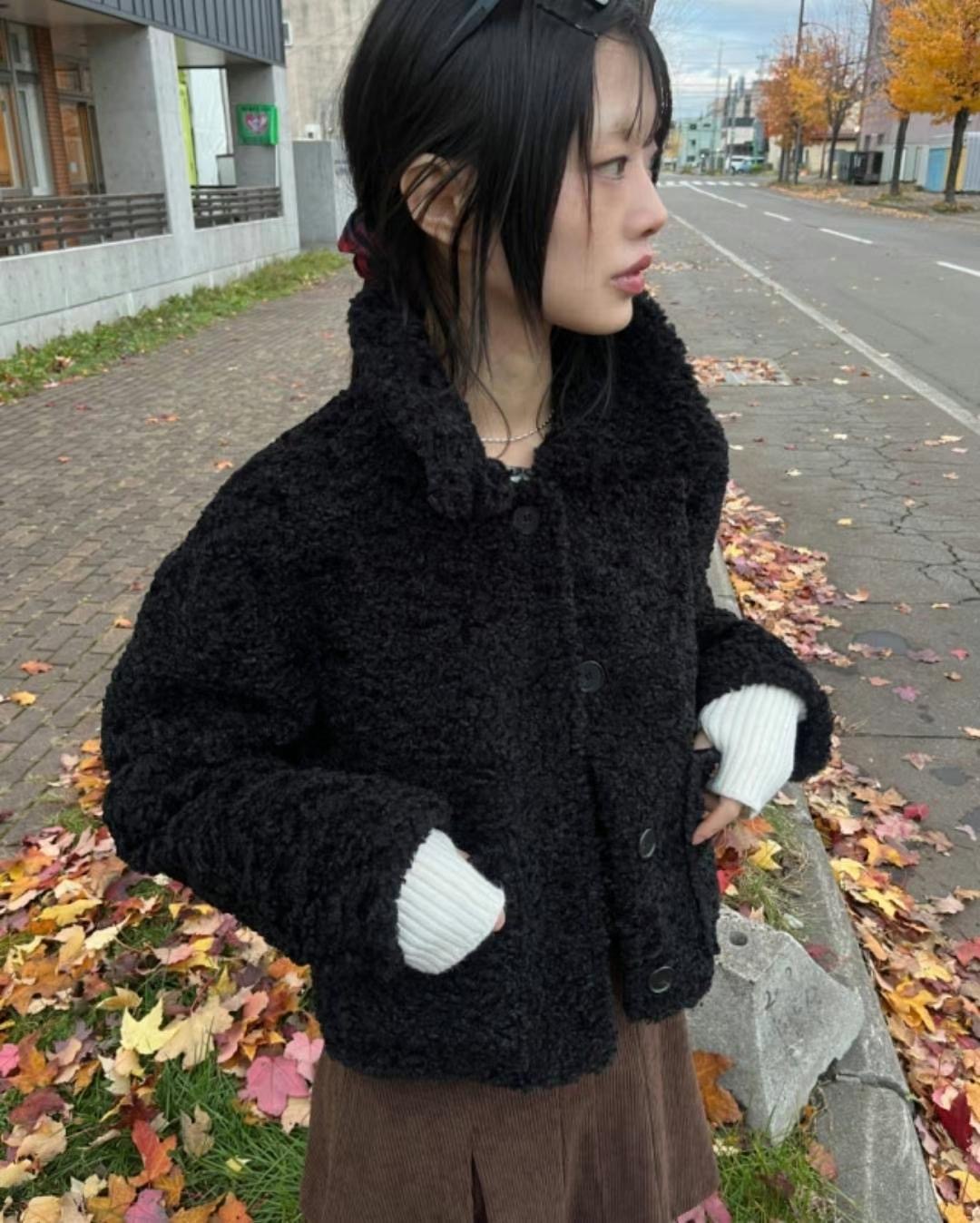 STREET直郵韓國代購女裝新品職業推薦熱賣真品時尚短款大衣STREET短款大衣