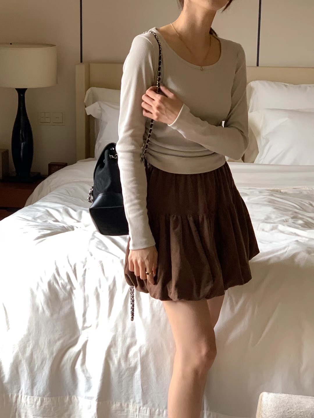 JUILLYSTYLE韓國直郵女裝新品熱賣休閑推薦24秋冬時尚人氣短裙JUILLYSTYLE短裙