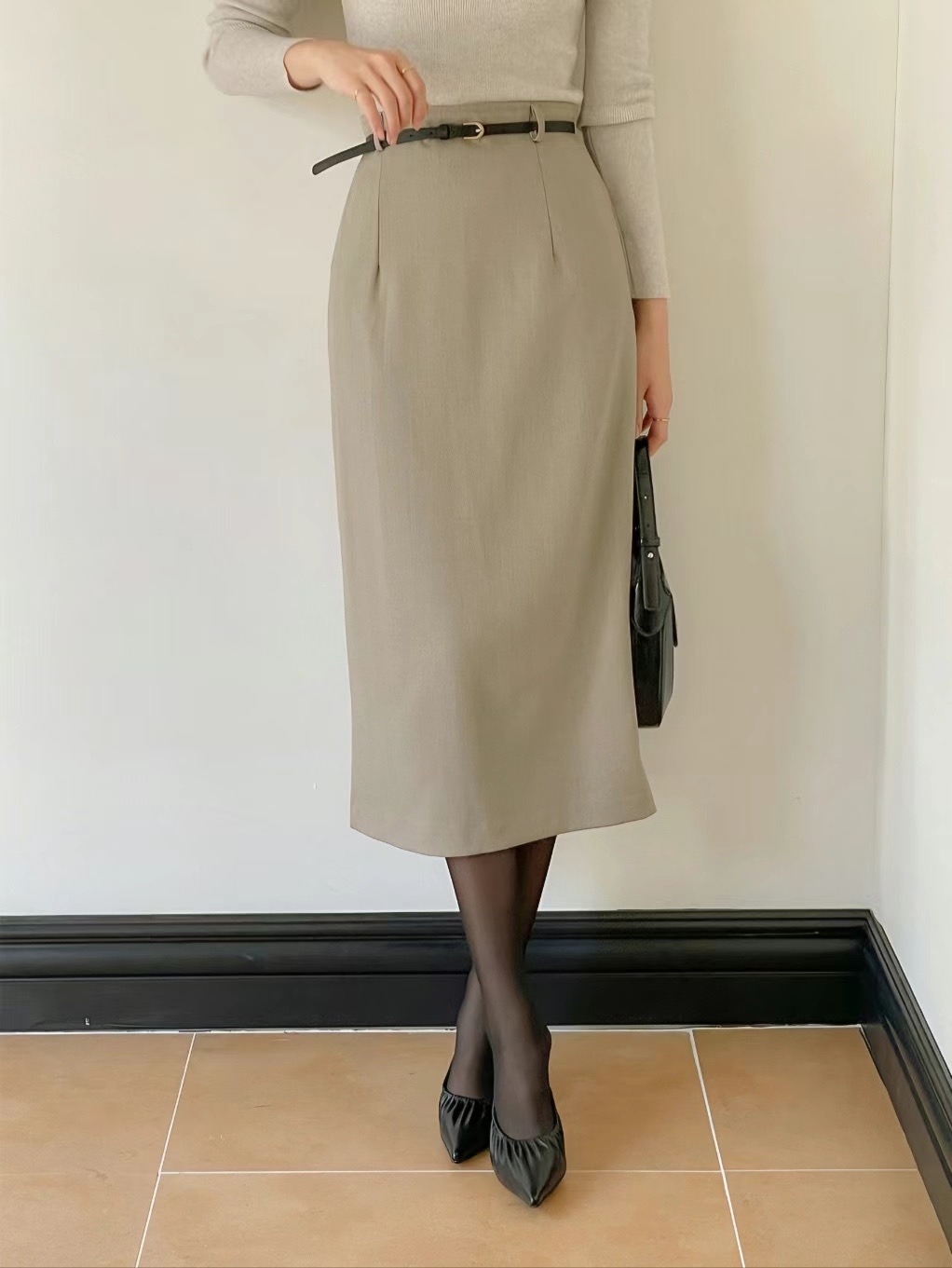 Ruhot韓國直郵東大門實拍女裝新款休閑24秋冬人氣熱賣推薦長裙Ruhot長裙圖色3