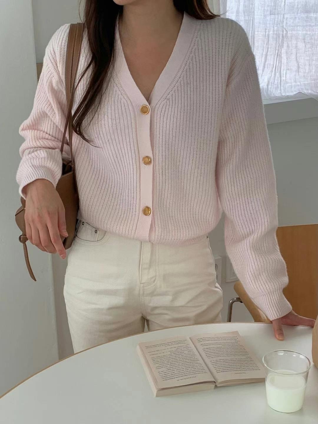 DE FOND韓國直郵東大門實拍女裝新品職業休閑24秋冬針織衫DE FOND針織衫