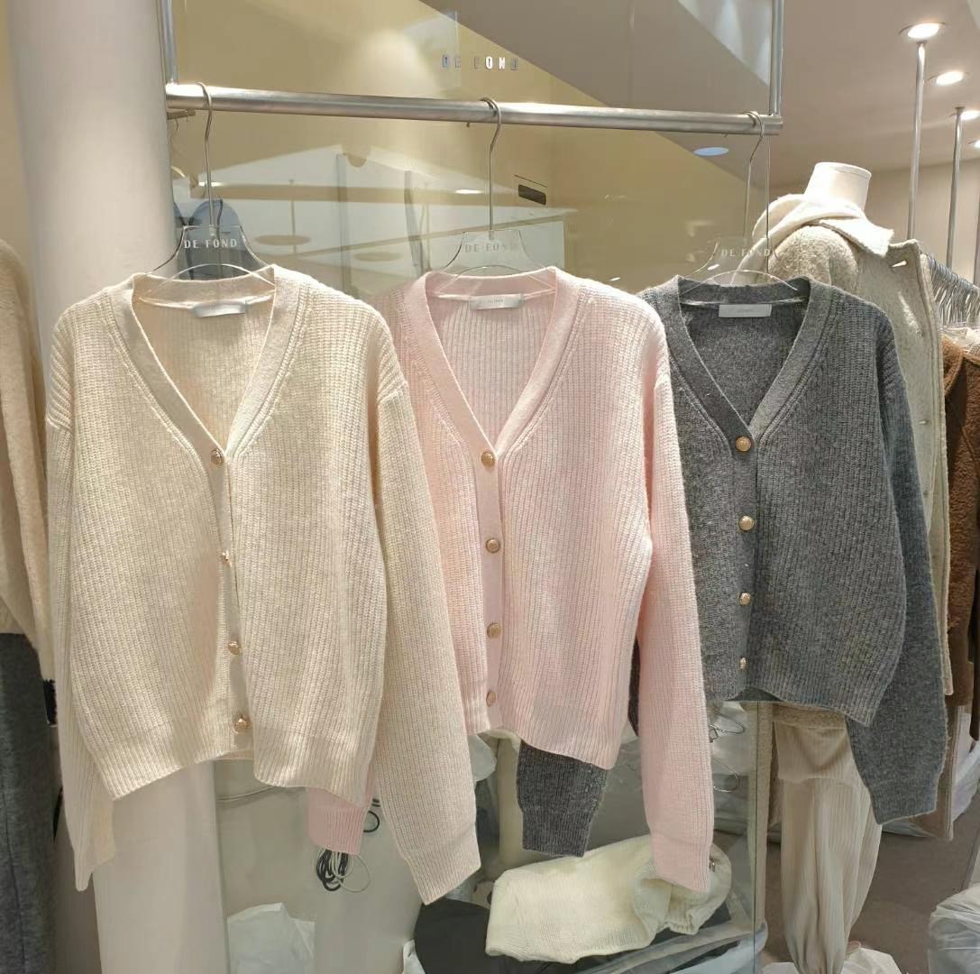 DE FOND韓國直郵東大門實拍女裝新品職業休閑24秋冬針織衫DE FOND針織衫圖色3左三色