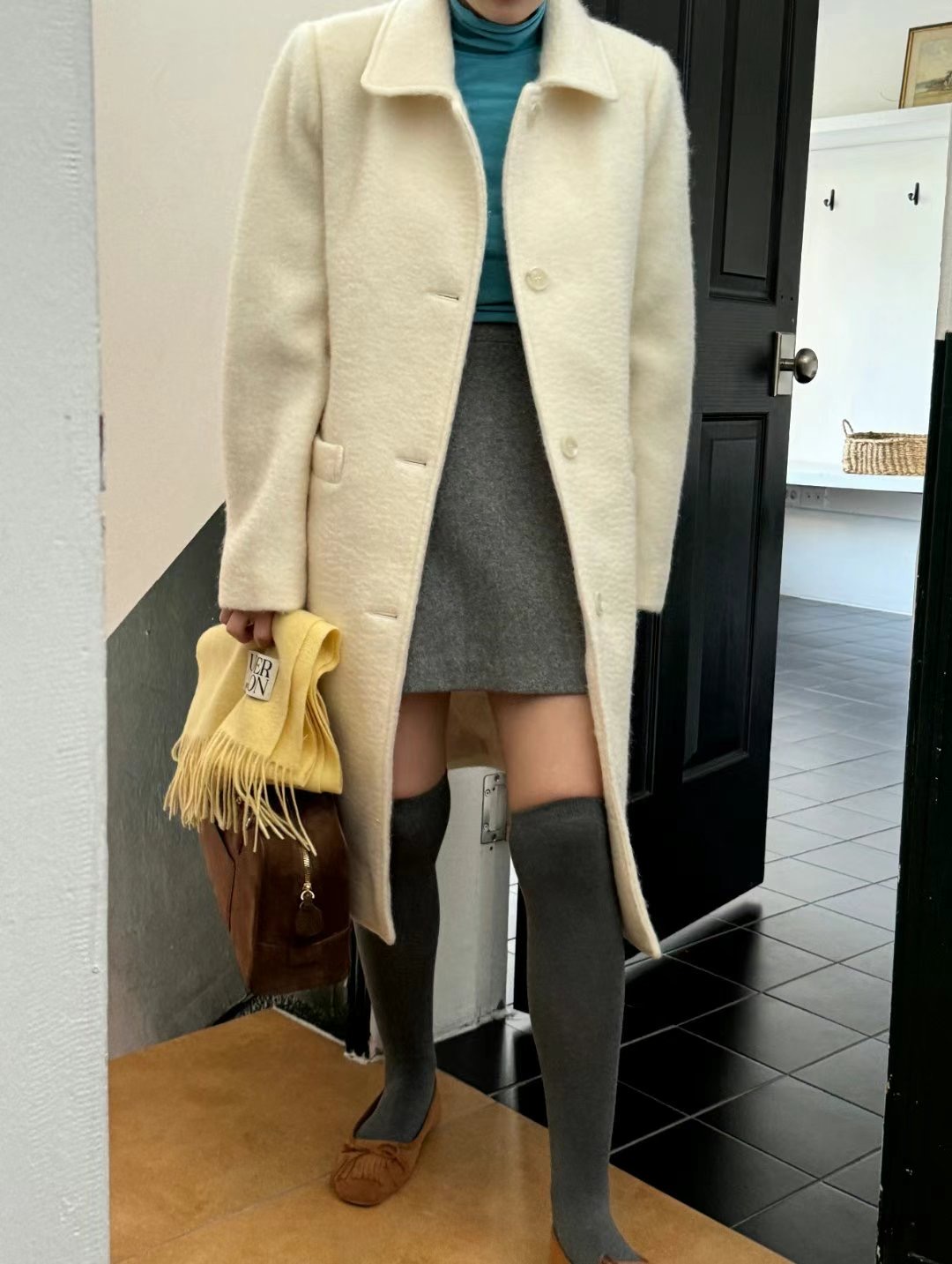GLOSSY東大門直郵女士新款休閑推薦真品人氣中長款大衣羊毛GLOSSY中長款大衣