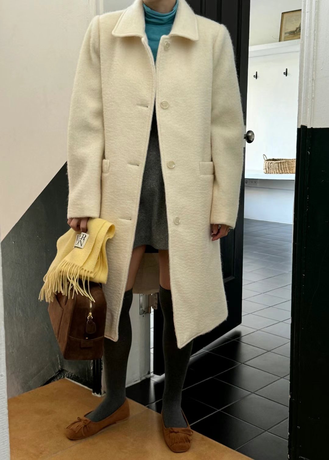 GLOSSY東大門直郵女士新款休閑推薦真品人氣中長款大衣羊毛GLOSSY中長款大衣