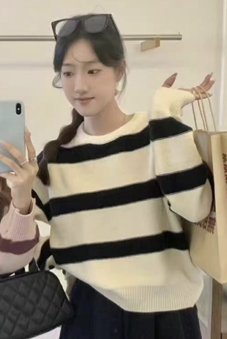 버터플라이韓國代購女士新款時尚職業休閑人氣24秋夏針織衫버터플라이針織衫圖色3