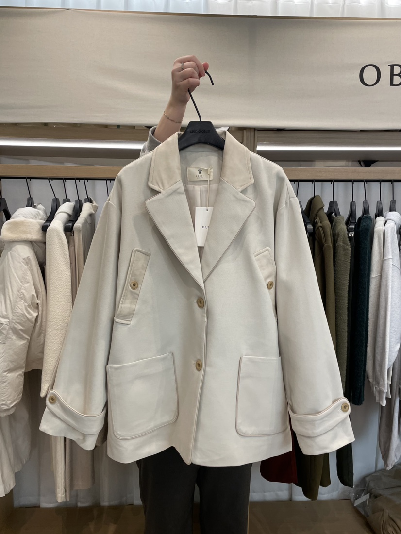 love us u/OBJET東大門直郵女裝新品職業人氣熱賣夾克皮革love us u/OBJET夾克圖色1