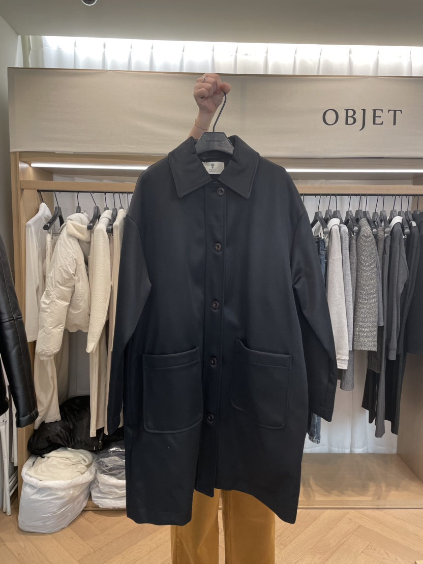 love us u/OBJET東大門代購女裝新款24秋夏真品中長款大衣love us u/OBJET中長款大衣圖色1