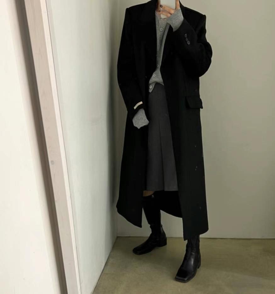 OLZE-올제-T韓國代購女士新款推薦時尚真品中長款大衣含腰帶OLZE-올제-T中長款大衣圖色3