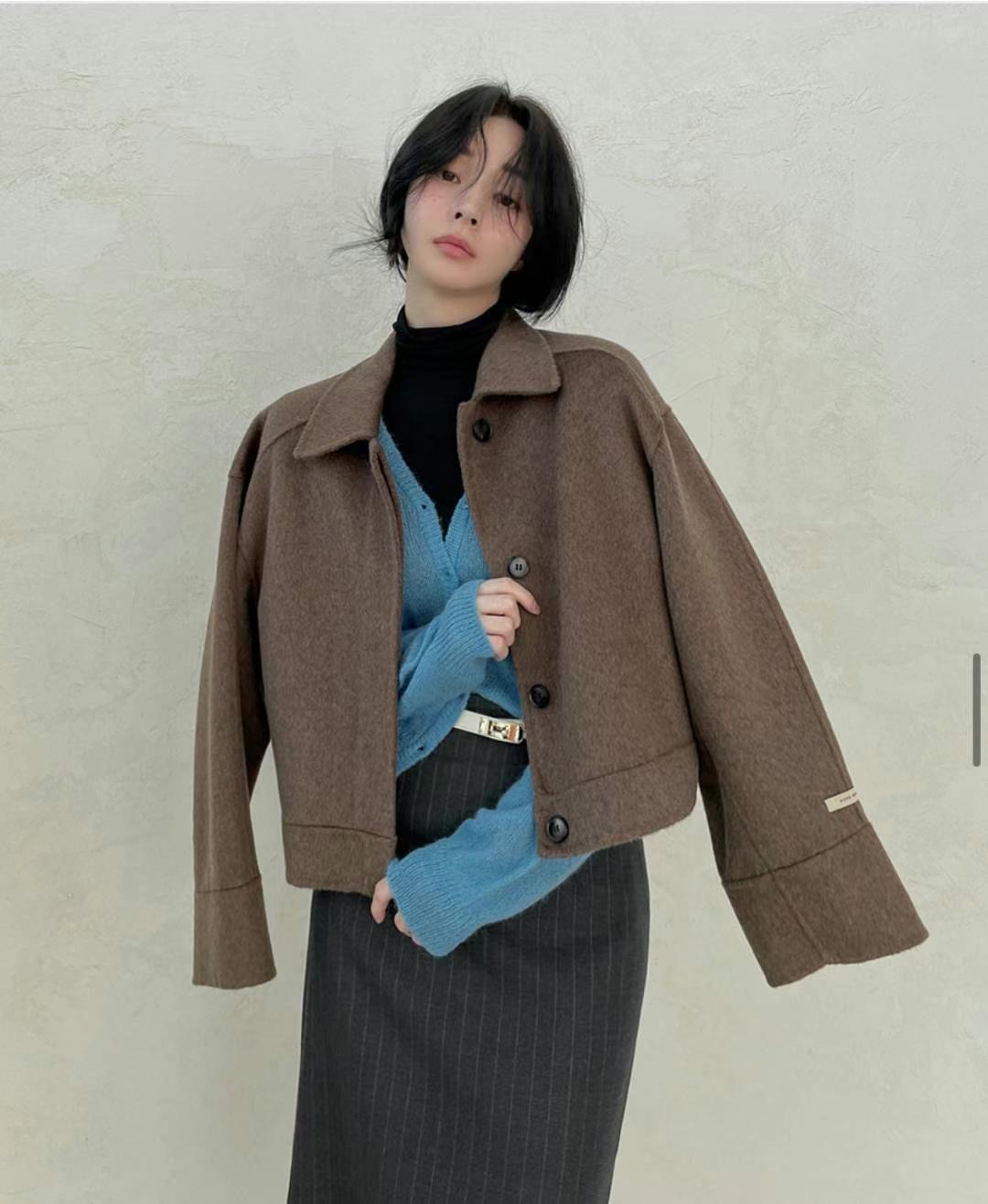 OLZE-올제-T韓國代購女士新品時尚人氣熱賣真品24秋夏短款大衣OLZE-올제-T短款大衣
