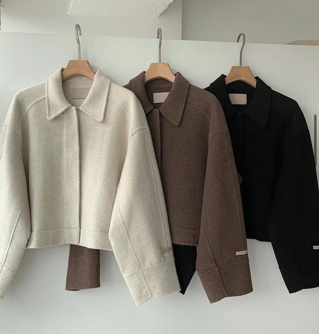 OLZE-올제-T韓國代購女士新品時尚人氣熱賣真品24秋夏短款大衣OLZE-올제-T短款大衣圖色1左一色