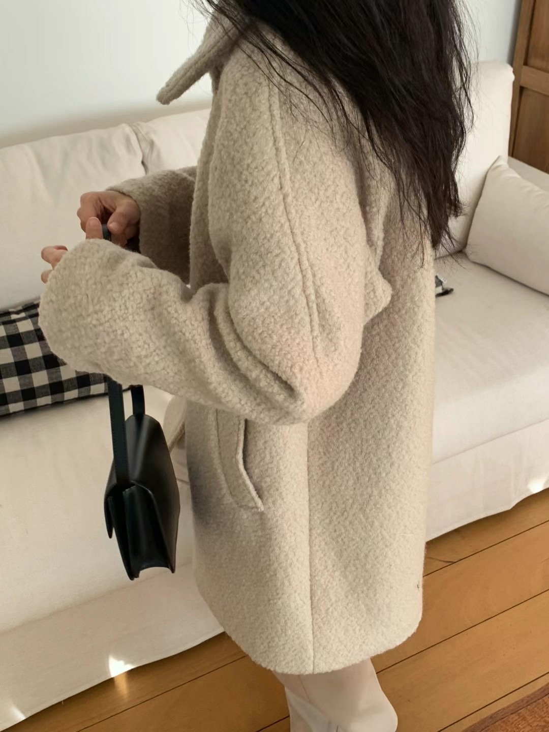 DINING東大門直郵女裝新款人氣24秋夏熱賣時尚中長款大衣羊毛DINING中長款大衣