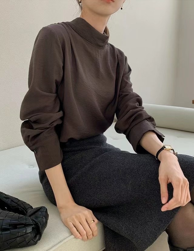 DINING韓國代購女裝新品時尚推薦人氣熱賣24秋夏襯衫蕾絲衫DINING襯衫/蕾絲衫