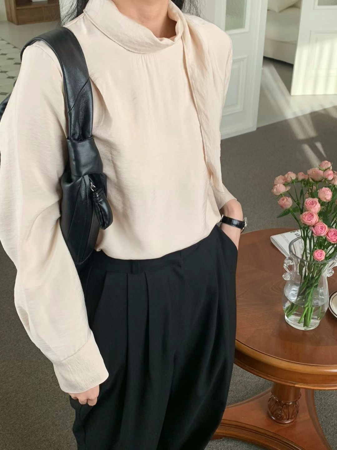 DINING韓國代購女裝新品時尚推薦人氣熱賣24秋夏襯衫蕾絲衫DINING襯衫/蕾絲衫圖色2