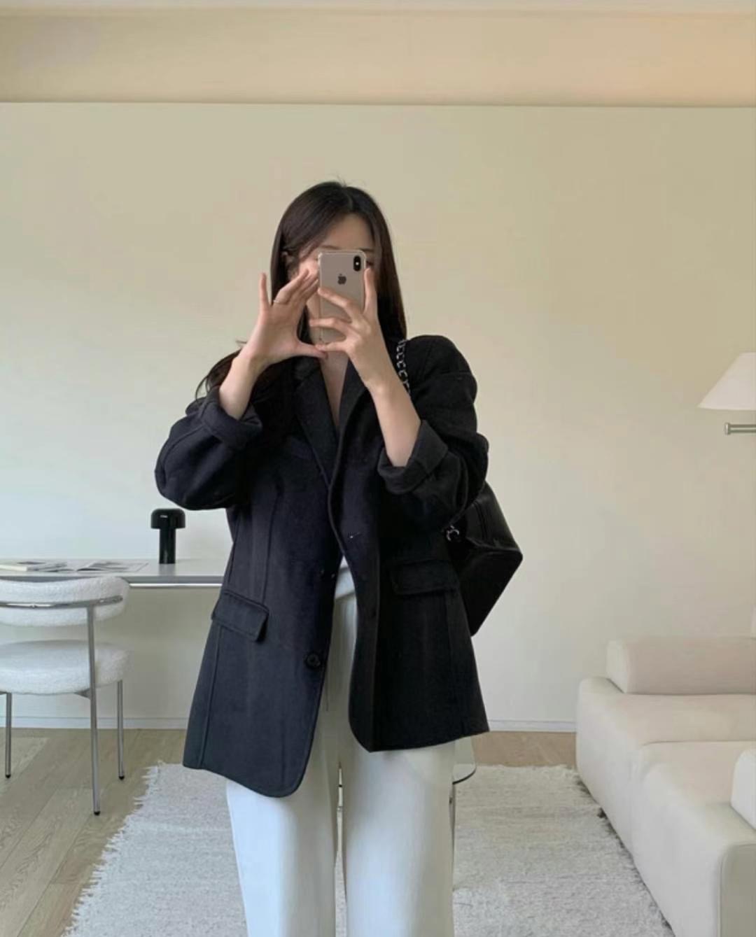 OLZE-올제-T東大門代購女裝新款真品職業推薦人氣短款大衣OLZE-올제-T短款大衣
