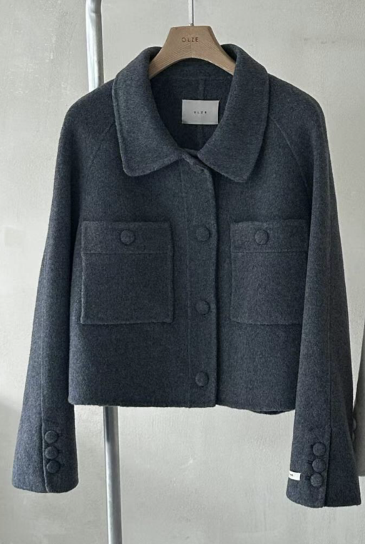 OLZE-올제-T東大門代購女裝新品職業推薦真品人氣短款大衣OLZE-올제-T短款大衣