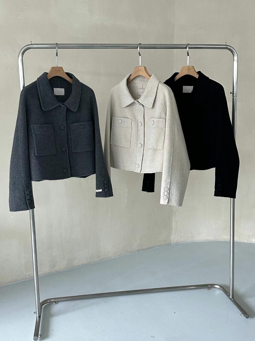 OLZE-올제-T東大門代購女裝新品職業推薦真品人氣短款大衣OLZE-올제-T短款大衣圖色3左三色