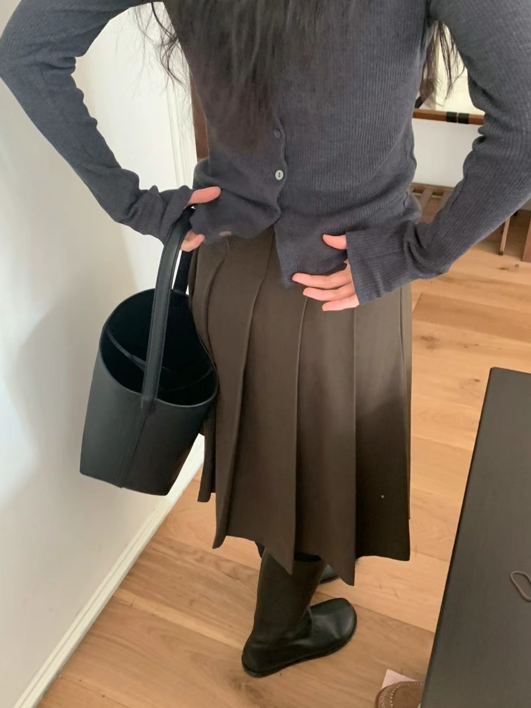 DINING東大門代購女裝新品推薦真品休閑時尚半身裙中短裙百褶DINING半身裙/中短裙
