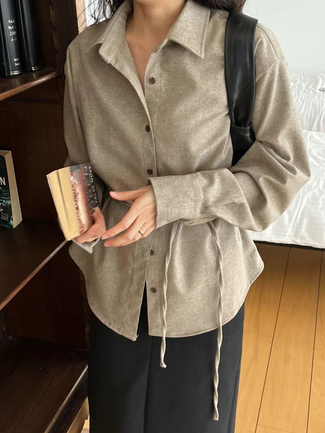 DINING韓國代購女裝新款真品推薦時尚職業24秋夏襯衫蕾絲衫羊毛DINING襯衫/蕾絲衫