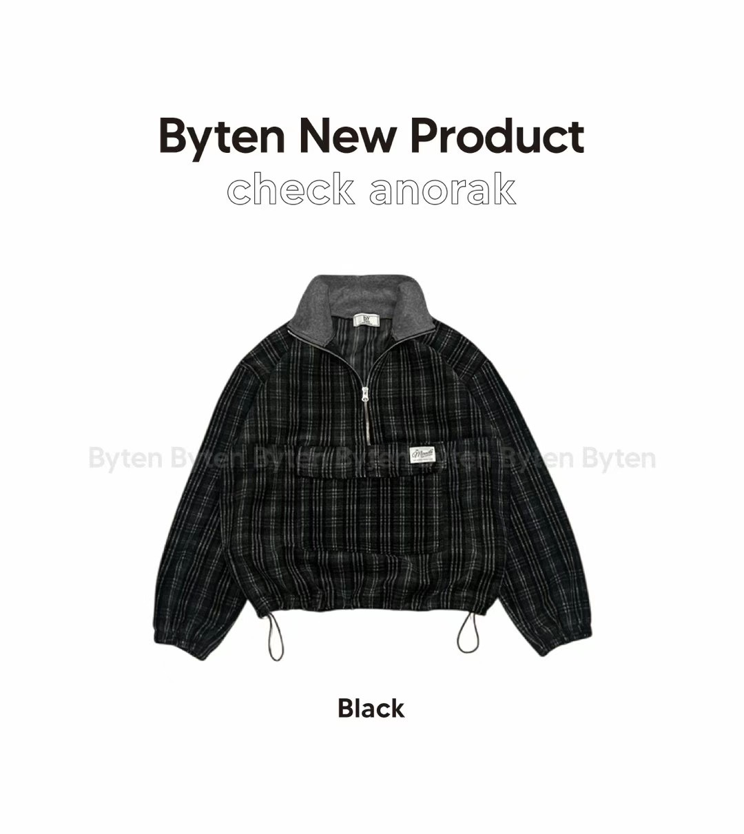 BYTEN東大門實拍女士新品24秋夏熱賣職業人氣真品休閑衛衣格紋BYTEN衛衣圖色1