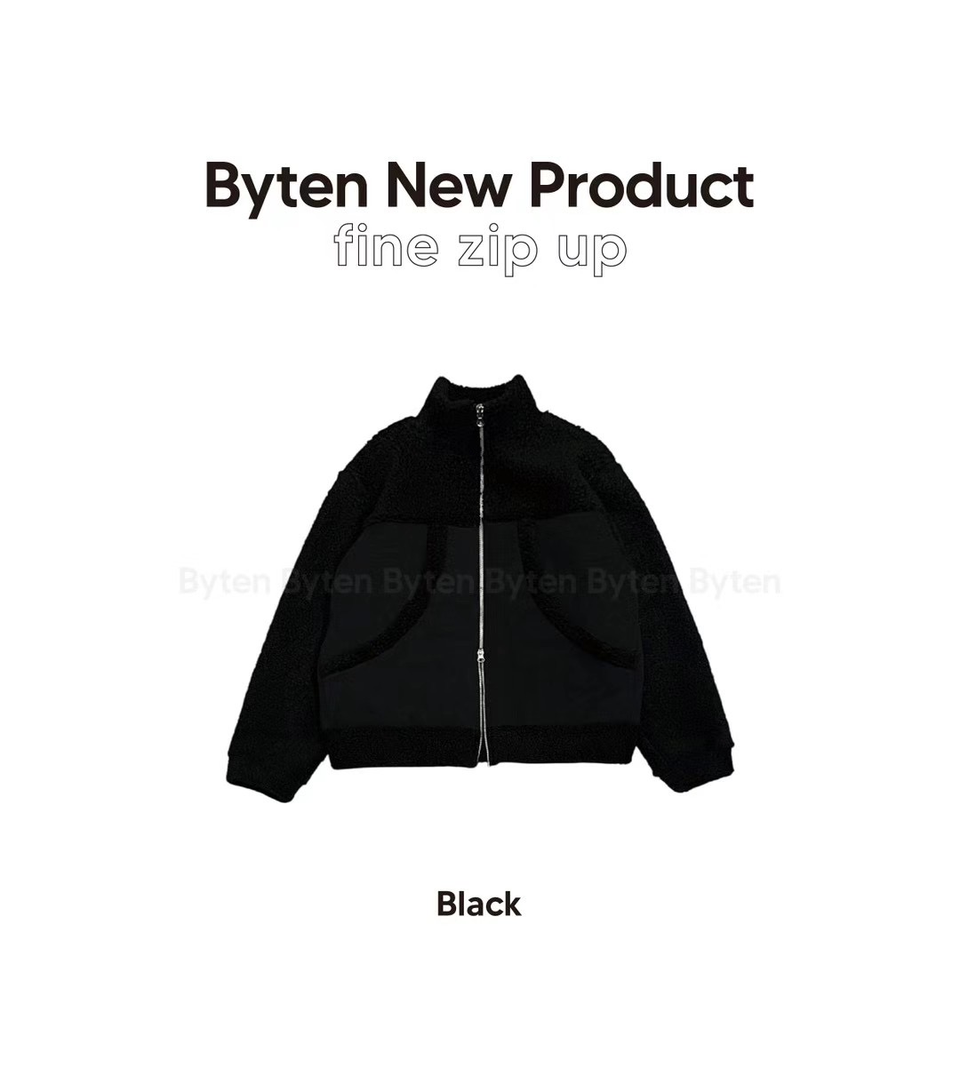 BYTEN韓國直郵女士新款人氣熱賣24秋夏休閑職業真品夾克拉鏈BYTEN夾克圖色2