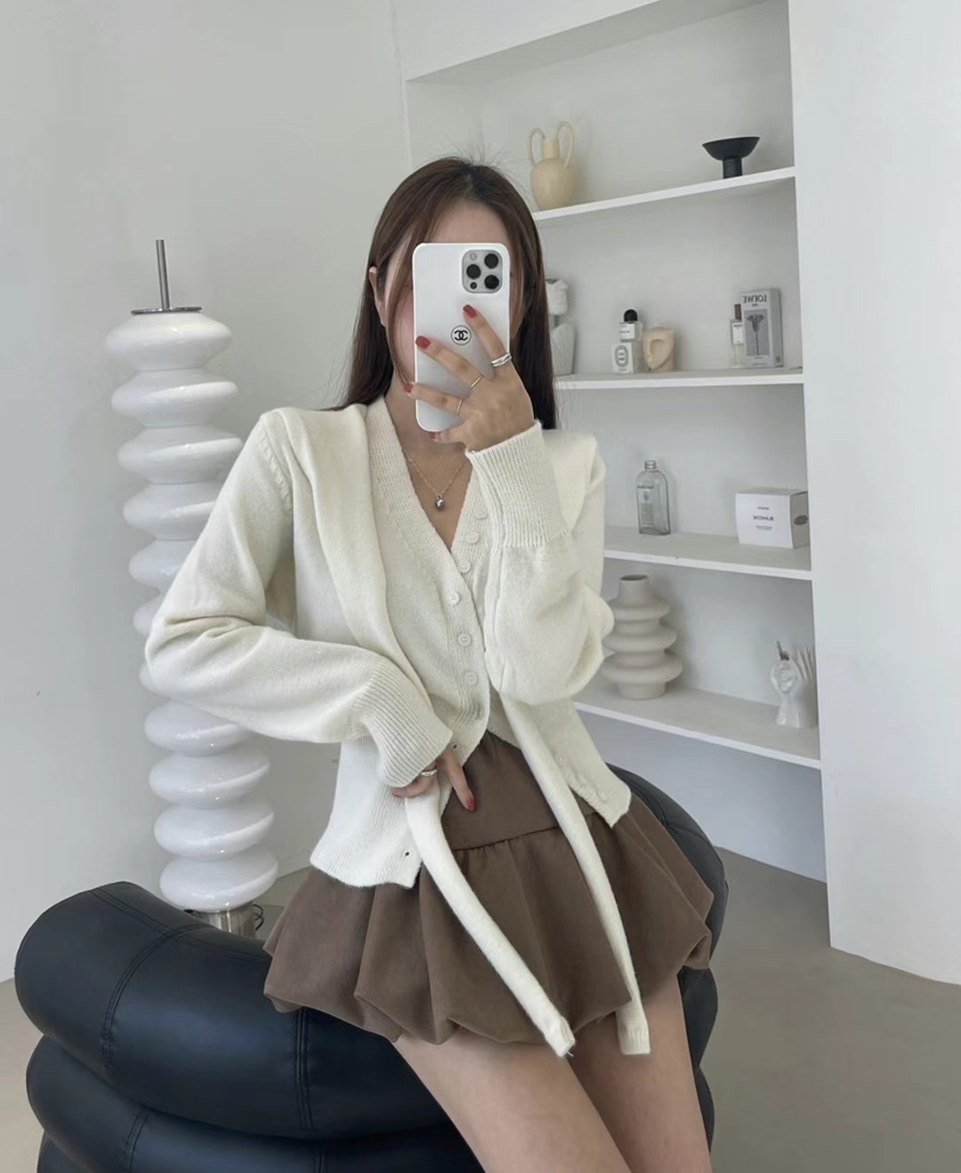 ADD-OT韓國直郵女士新品時尚人氣24秋夏真品職業針織衫開衫UNA-T針織衫圖色2