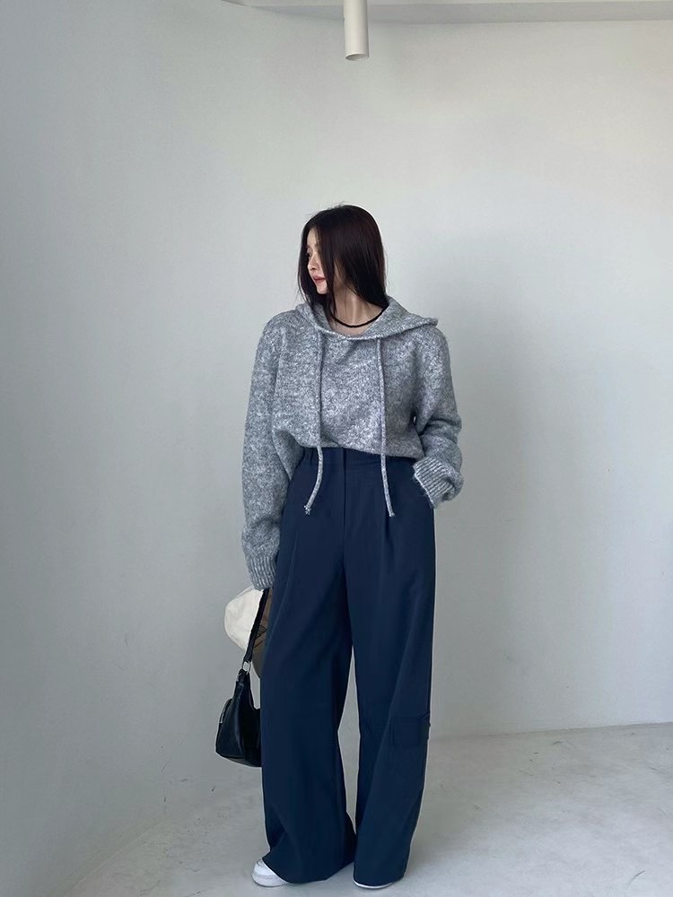 ADD-OT東大門代購女士新款熱賣推薦時尚休閑毛衣連帽針織衫UNA-T毛衣