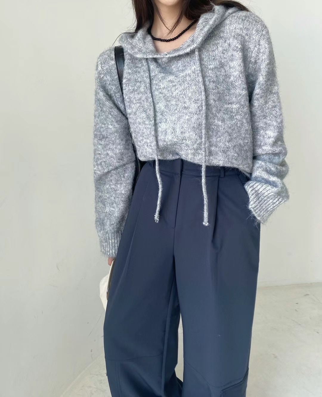 ADD-OT東大門代購女士新款熱賣推薦時尚休閑毛衣連帽針織衫UNA-T毛衣