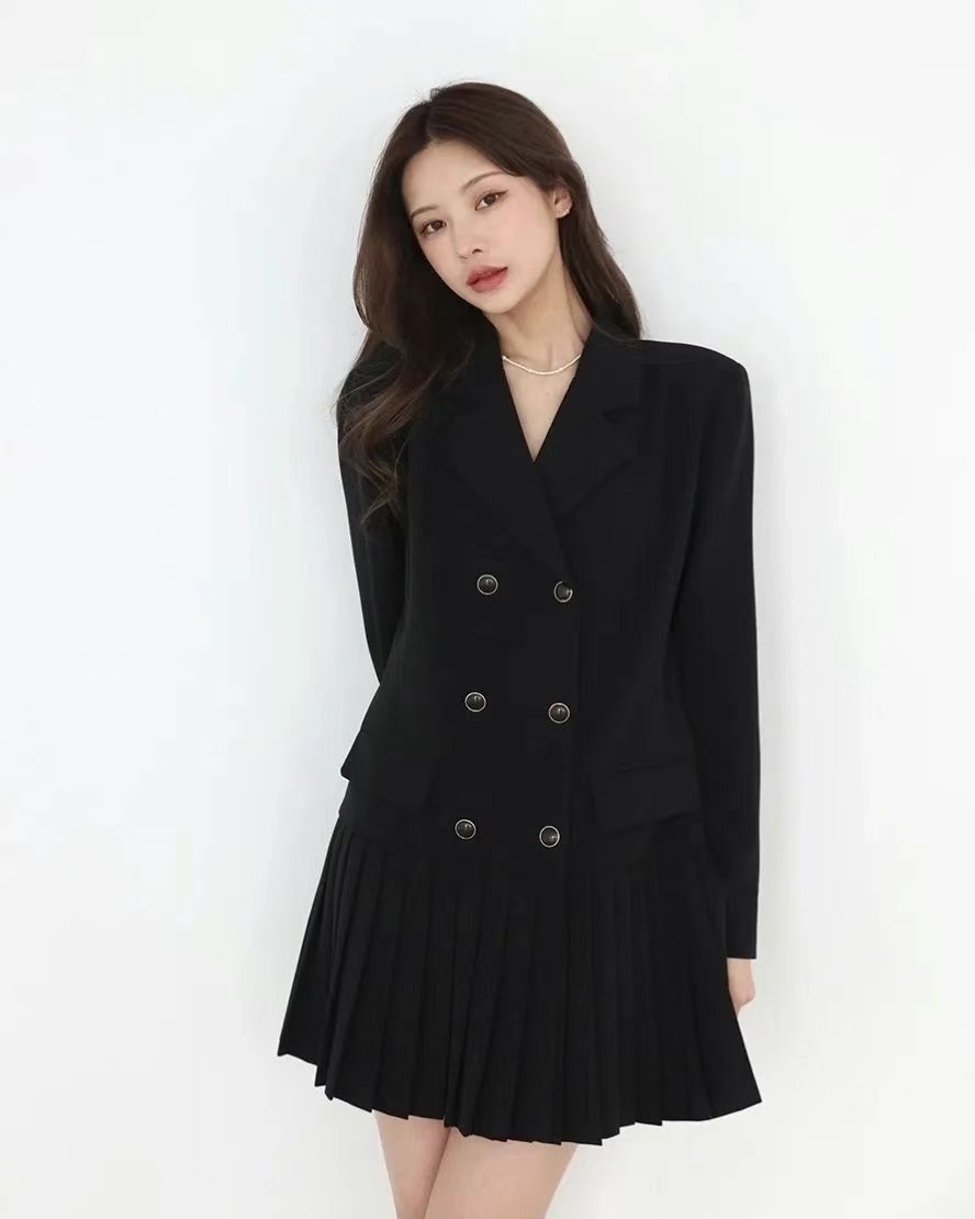 YOU ARE BEAUTIFUL韓國直郵東大門實拍女裝新品休閑連衣裙百褶YOU ARE BEAUTIFUL連衣裙