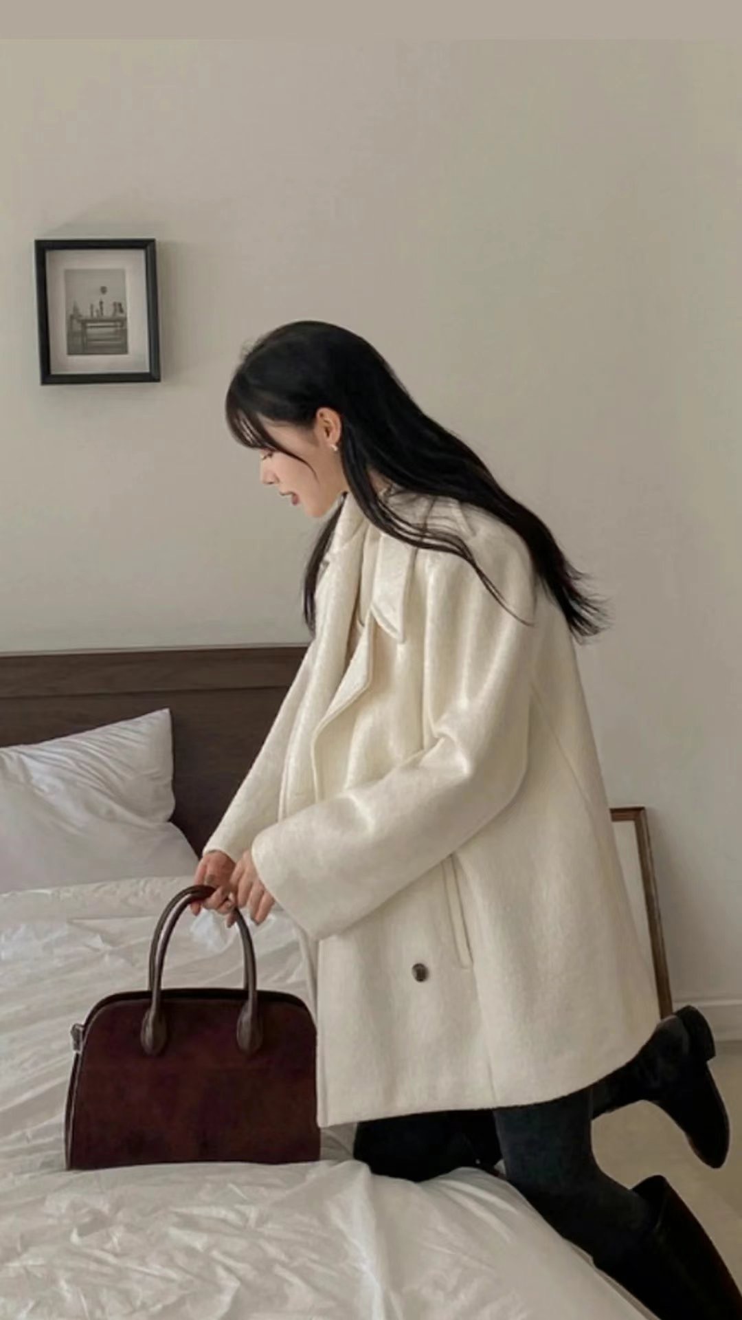 YOU ARE BEAUTIFUL韓國直郵東大門實拍女裝新品時尚短款大衣YOU ARE BEAUTIFUL短款大衣