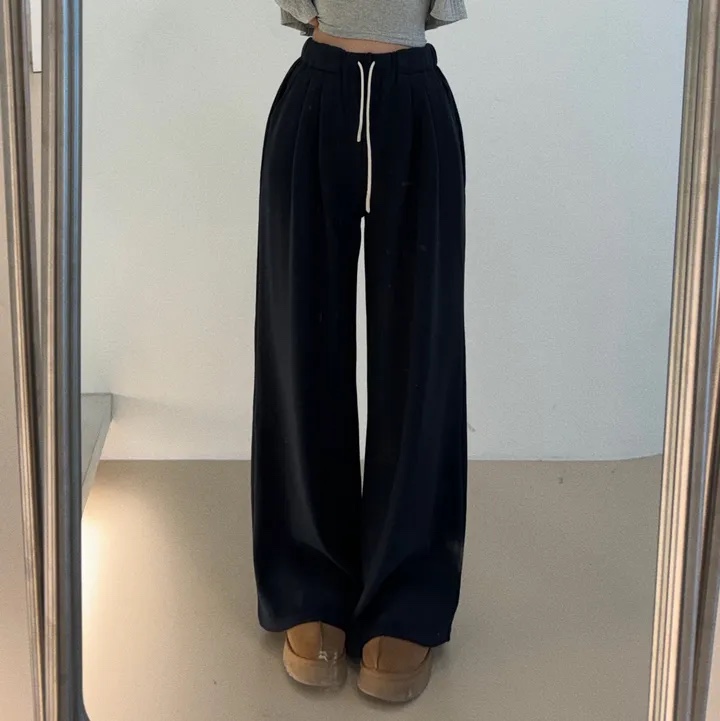 I BLLE韓國直郵東大門代購女裝新款職業休閑休閑褲皮褲貂皮I BLLE休閑褲
