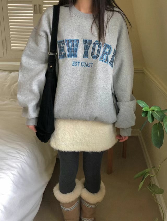 IMMENSE直郵韓國代購女裝新款職業休閑時尚推薦人氣衛衣格紋IMMENSE衛衣