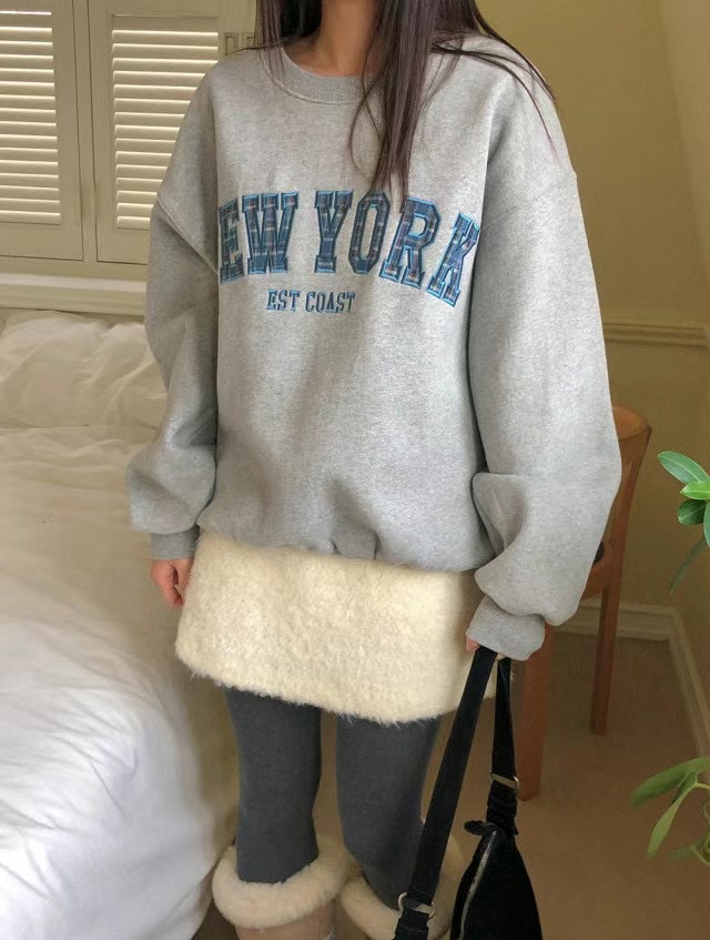 IMMENSE直郵韓國代購女裝新款職業休閑時尚推薦人氣衛衣格紋IMMENSE衛衣
