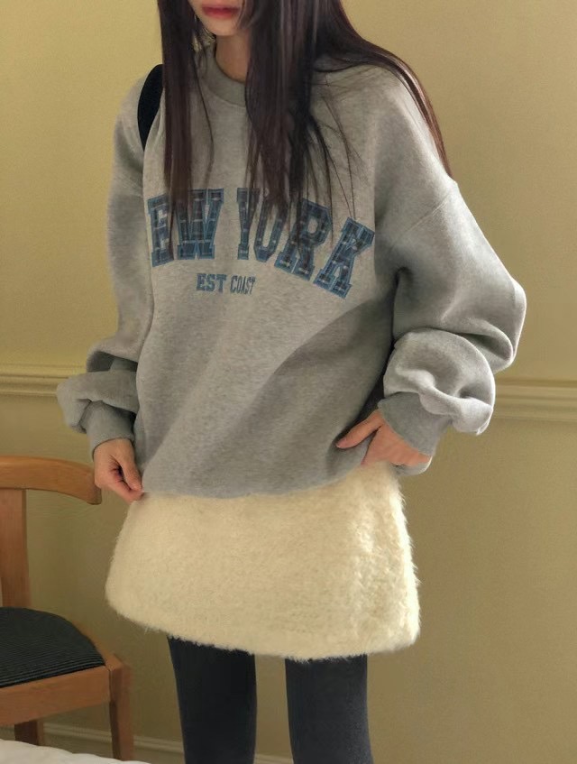 IMMENSE直郵韓國代購女裝新款職業休閑時尚推薦人氣衛衣格紋IMMENSE衛衣