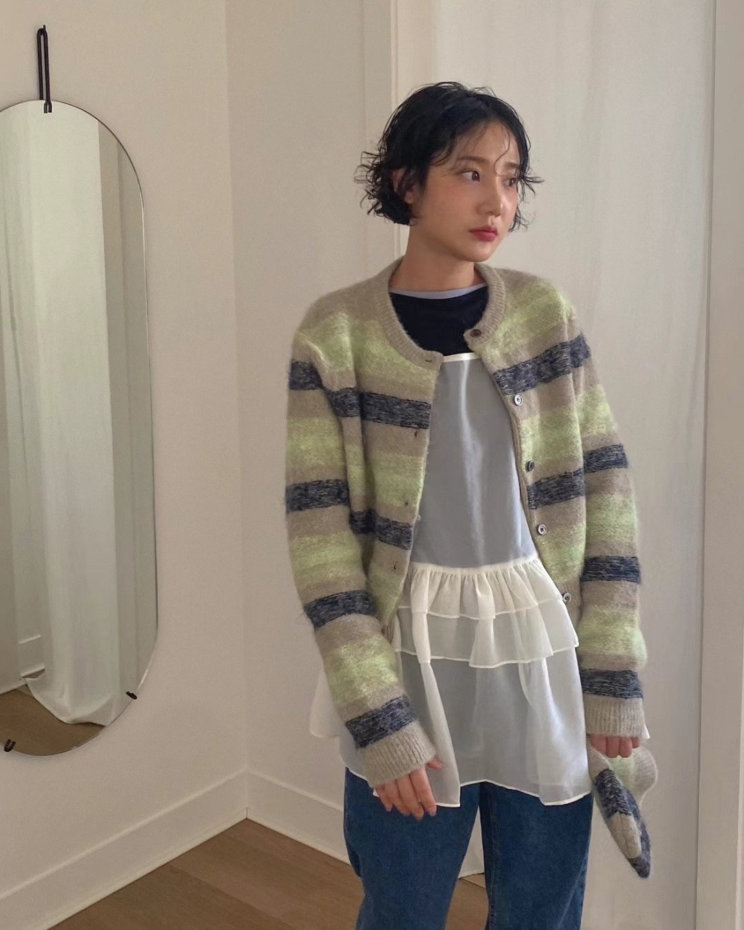 TREEAN韓國直郵東大門實拍女裝新品熱賣休閑時尚針織衫馬海毛TREEAN針織衫