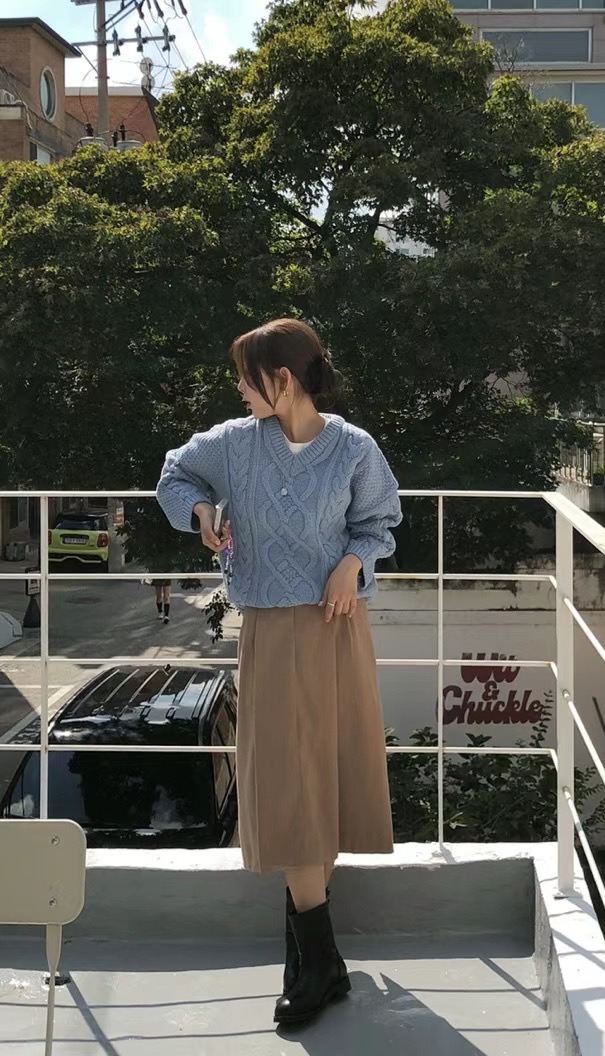 BABER韓國直郵女裝新款休閑時尚人氣職業24秋冬真品毛衣羊毛THE ORA毛衣