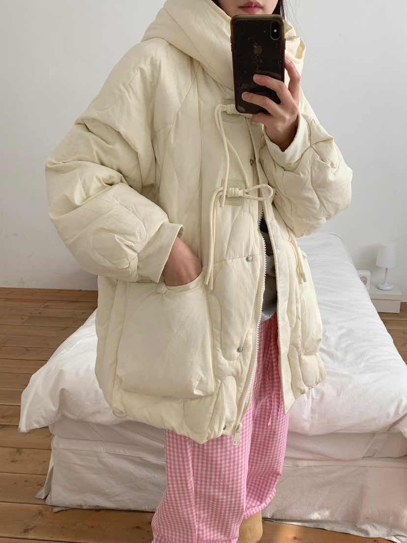 JKICHI韓國直郵東大門實拍女裝新品推薦短款羽絨服絎縫鴨絨EDIT短款羽絨服