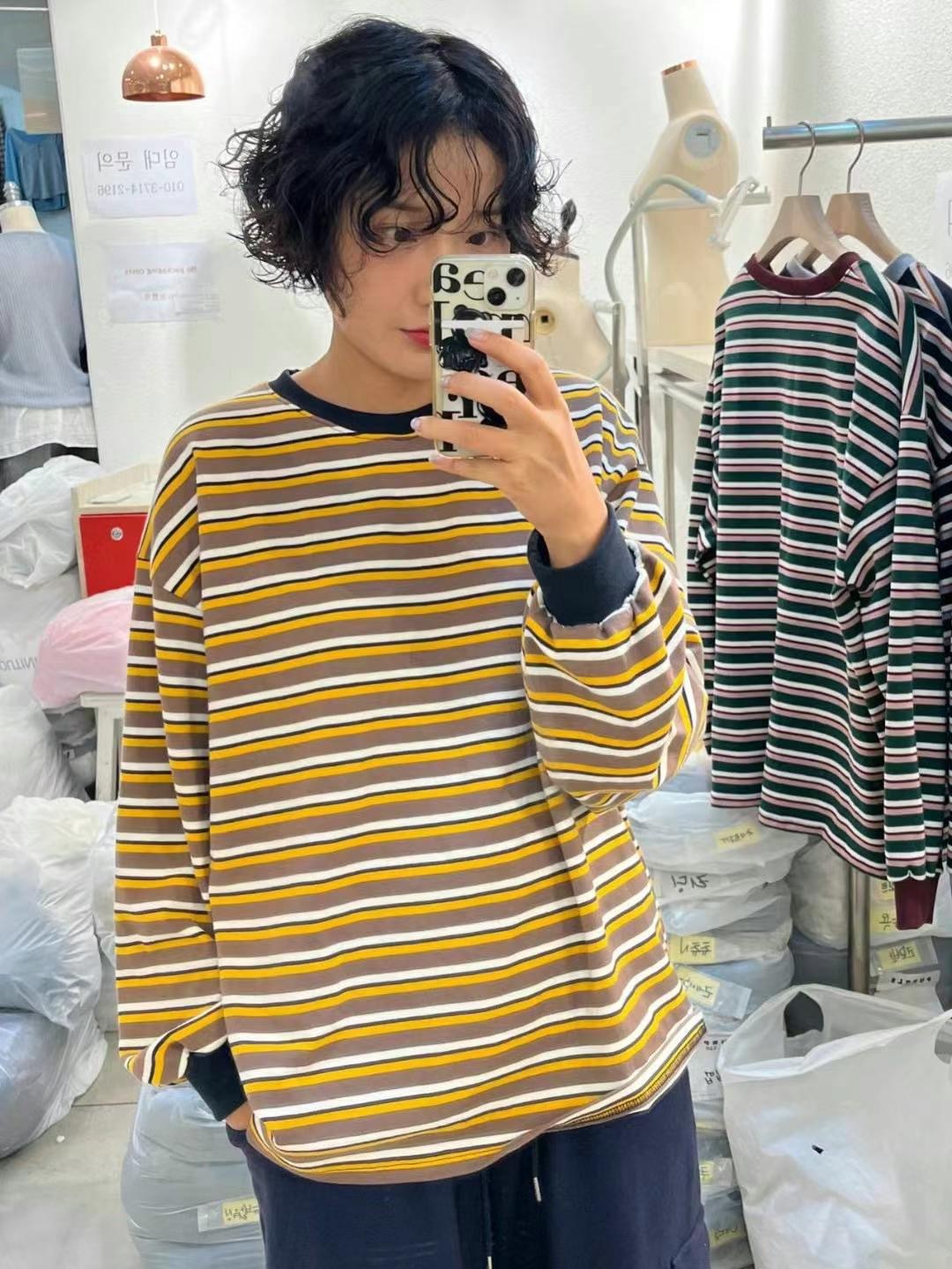 TREEAN韓國直郵東大門實拍女裝新品人氣職業真品24秋冬長袖T恤TREEAN長袖T恤圖色1