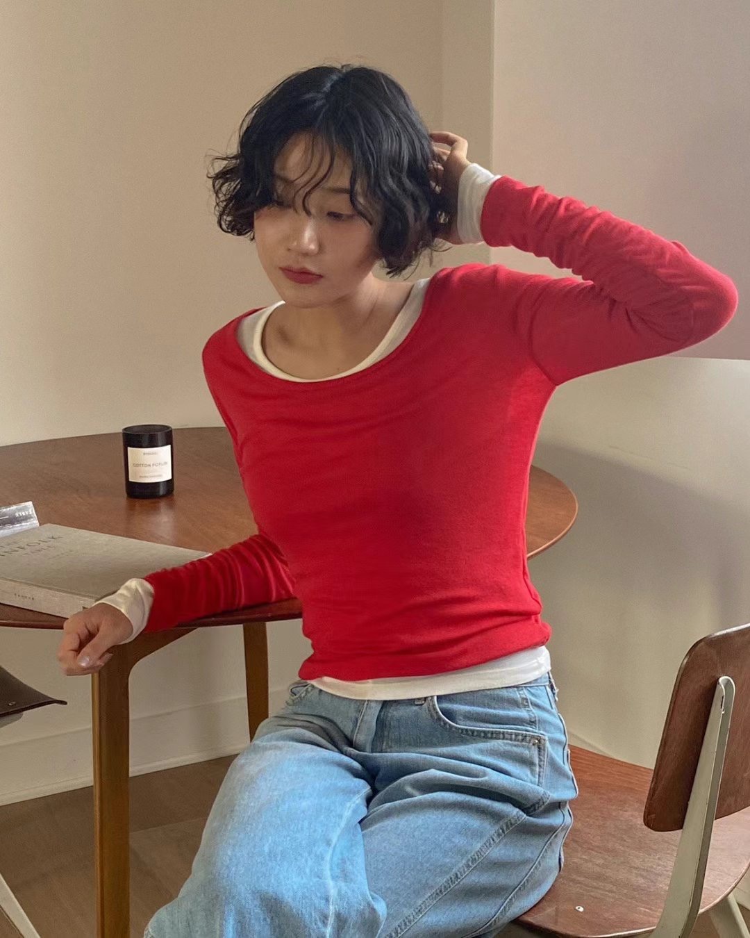 TREEAN韓國直郵東大門代購女裝新款人氣時尚熱賣真品長袖T恤TREEAN長袖T恤圖色2