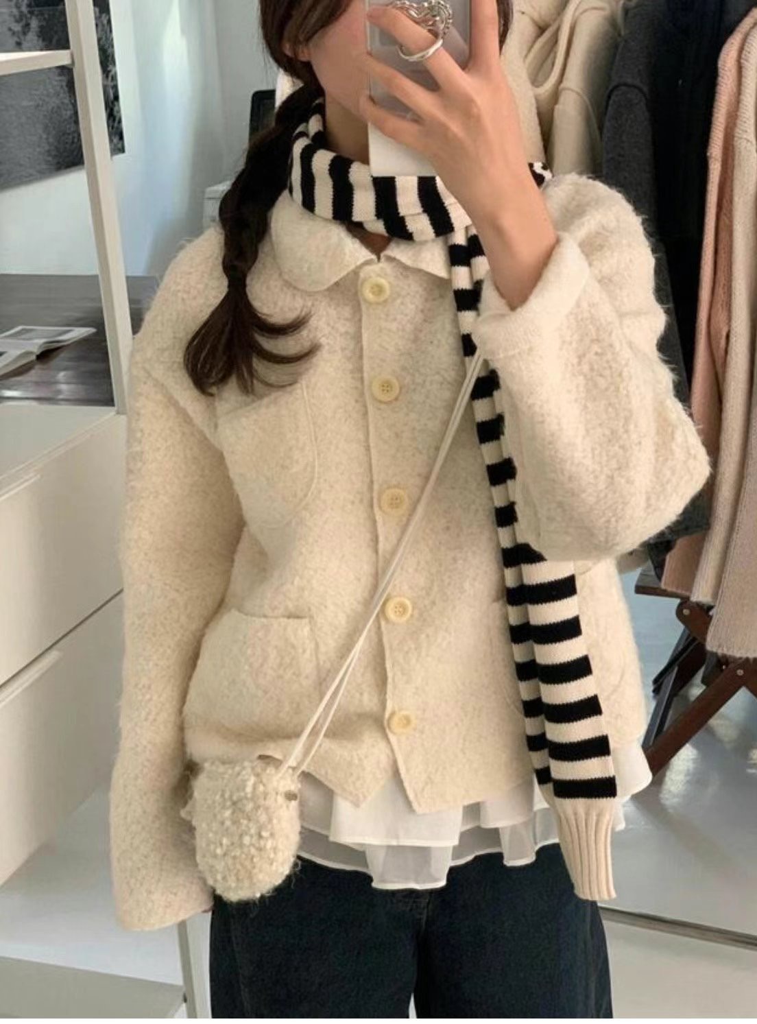 TREEAN直郵韓國代購女裝新品推薦熱賣人氣24秋冬職業真品夾克TREEAN夾克