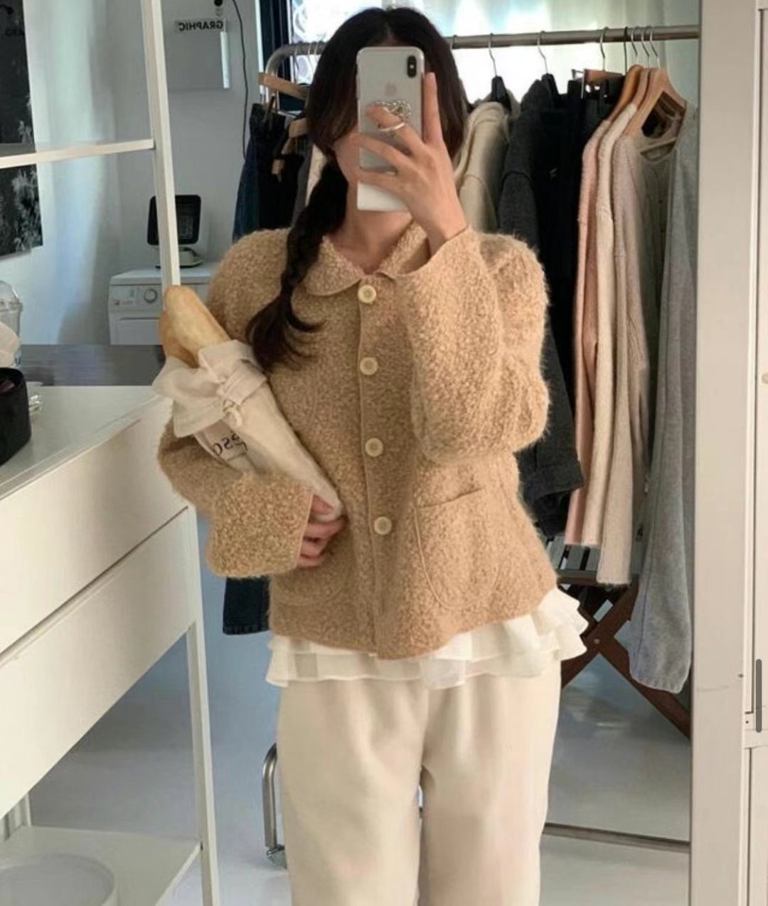 TREEAN直郵韓國代購女裝新品推薦熱賣人氣24秋冬職業真品夾克TREEAN夾克