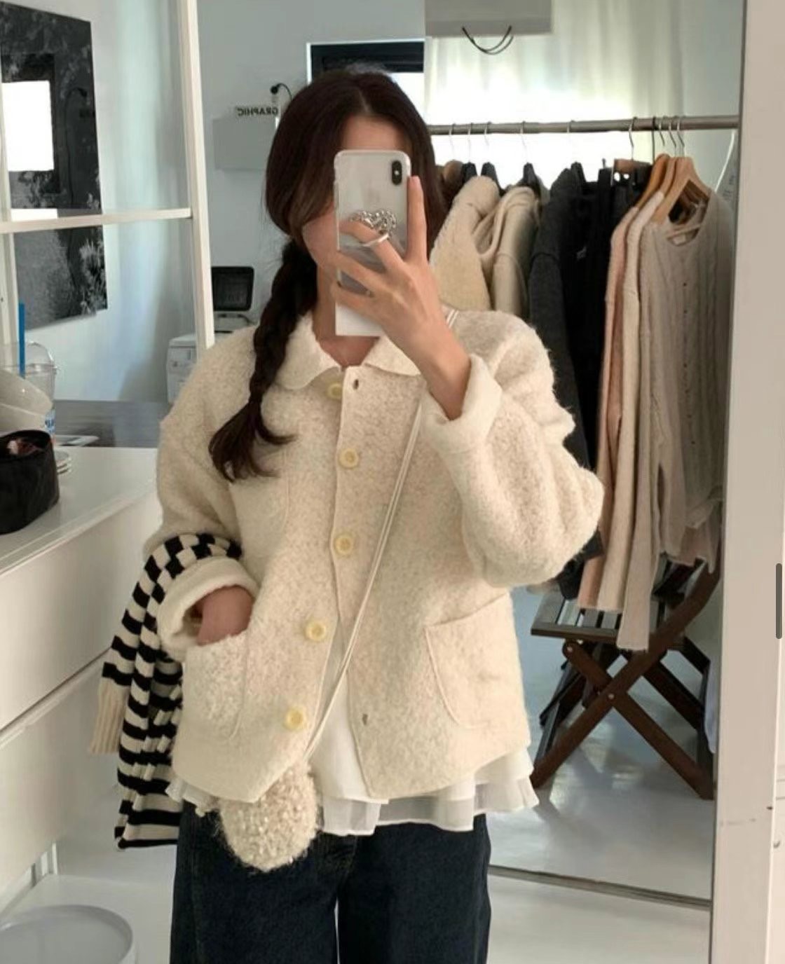 TREEAN直郵韓國代購女裝新品推薦熱賣人氣24秋冬職業真品夾克TREEAN夾克