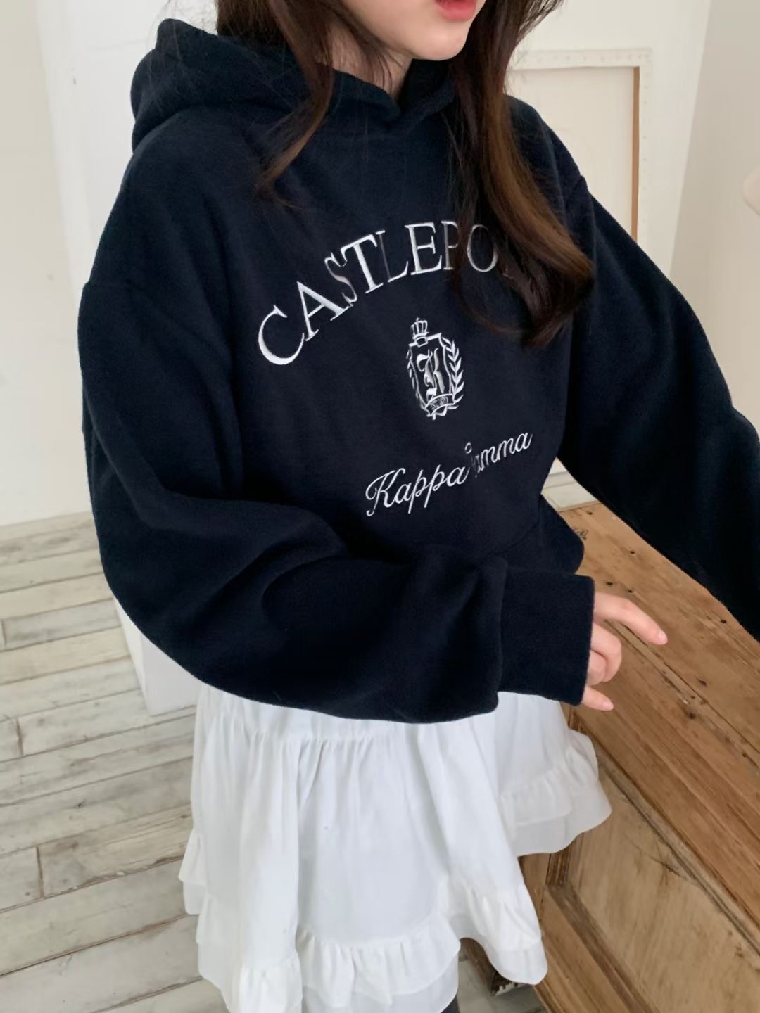 WEARME東大門代購女士新款熱賣職業24秋冬人氣衛衣抓絨連帽WEARME衛衣