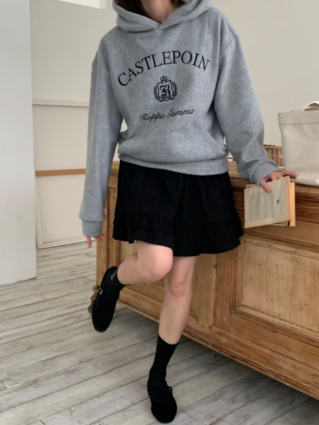 WEARME東大門代購女士新款熱賣職業24秋冬人氣衛衣抓絨連帽WEARME衛衣圖色2
