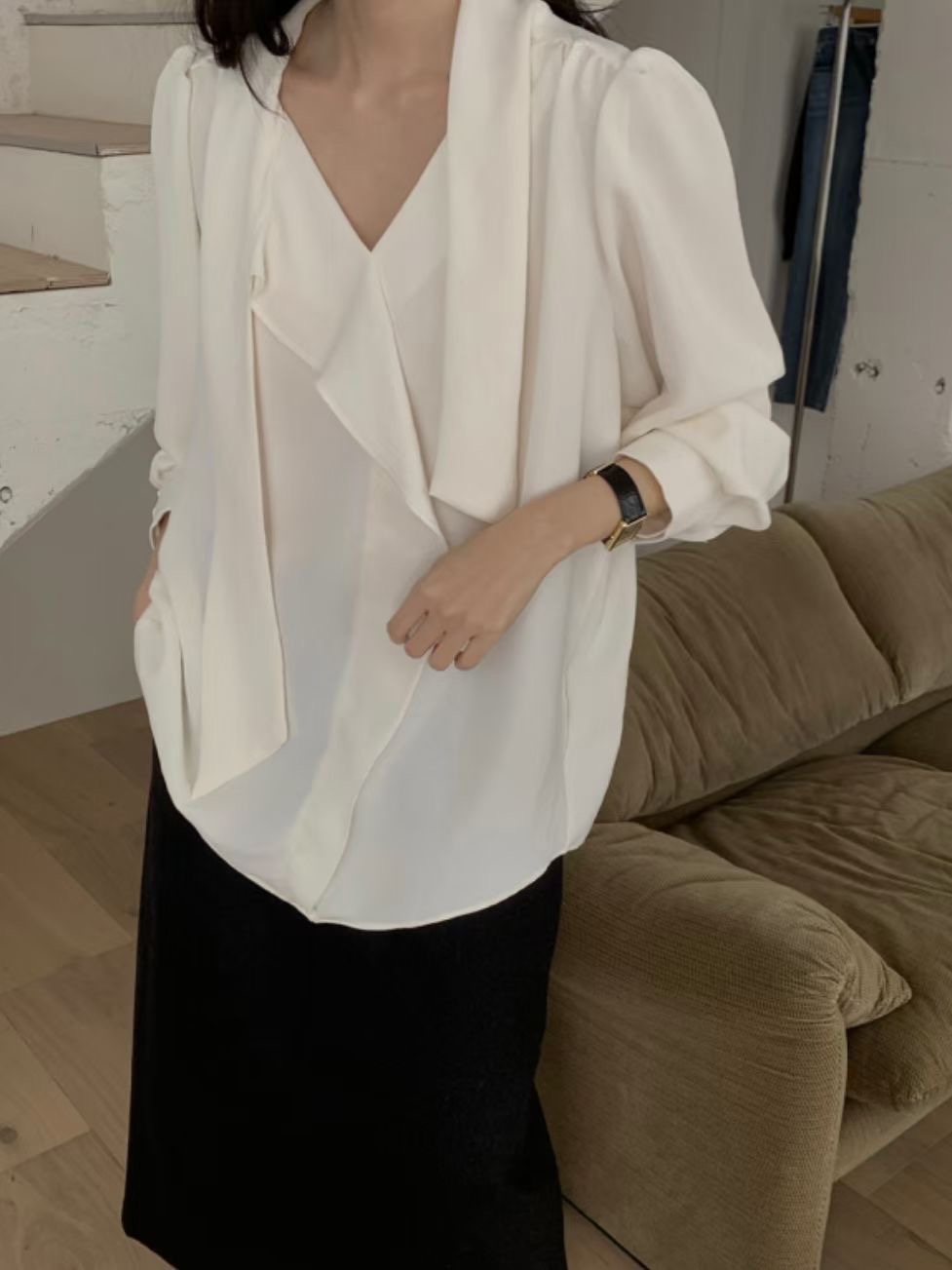 WEARME韓國直郵女裝新款休閑24秋冬熱賣人氣時尚襯衫蕾絲衫WEARME襯衫/蕾絲衫