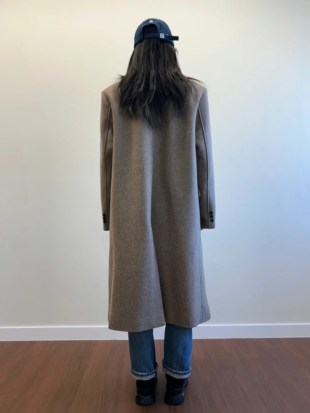 PIC韓國代購女裝新款時尚真品職業人氣休閑熱賣中長款大衣羊毛PIC中長款大衣