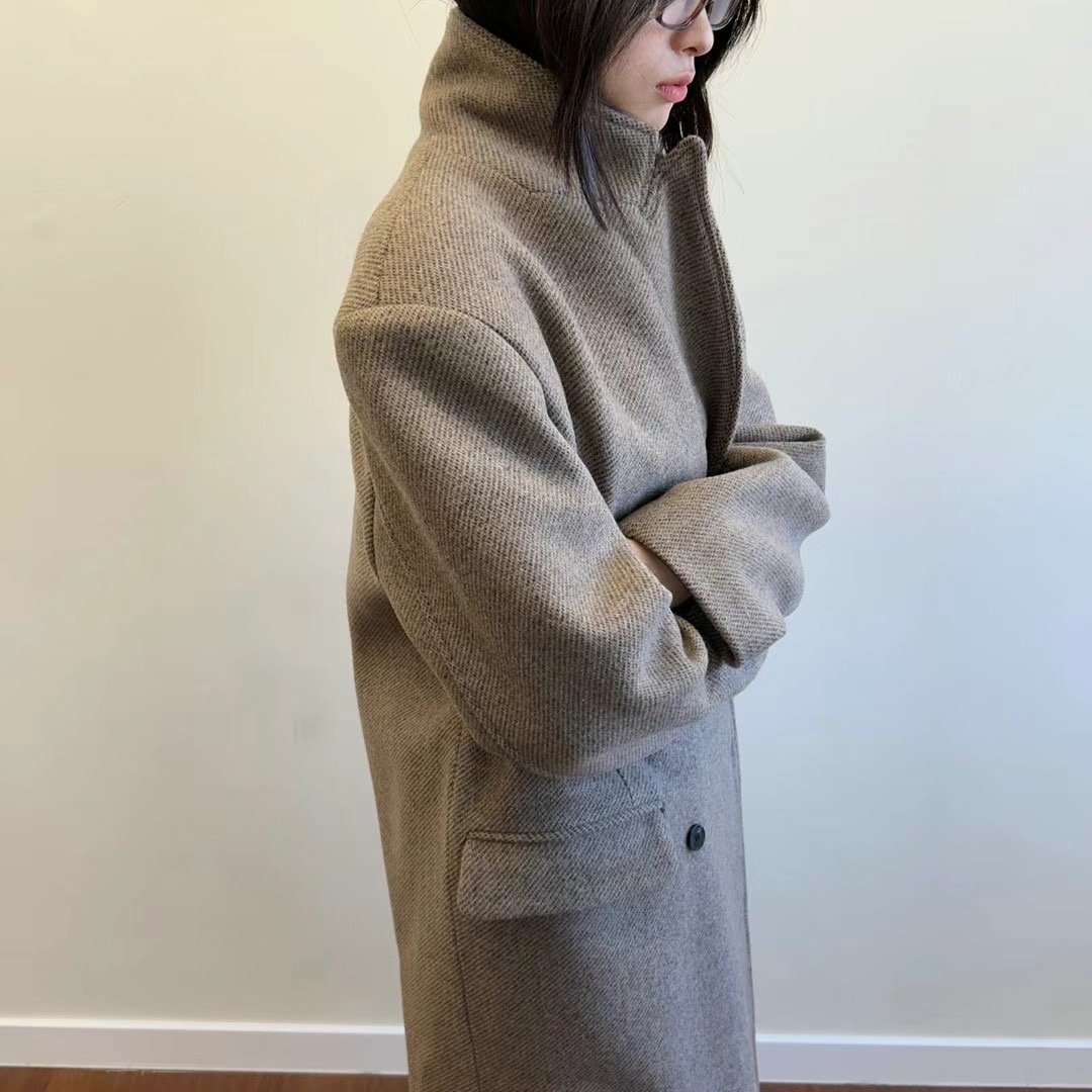 PIC韓國代購女裝新款時尚真品職業人氣休閑熱賣中長款大衣羊毛PIC中長款大衣