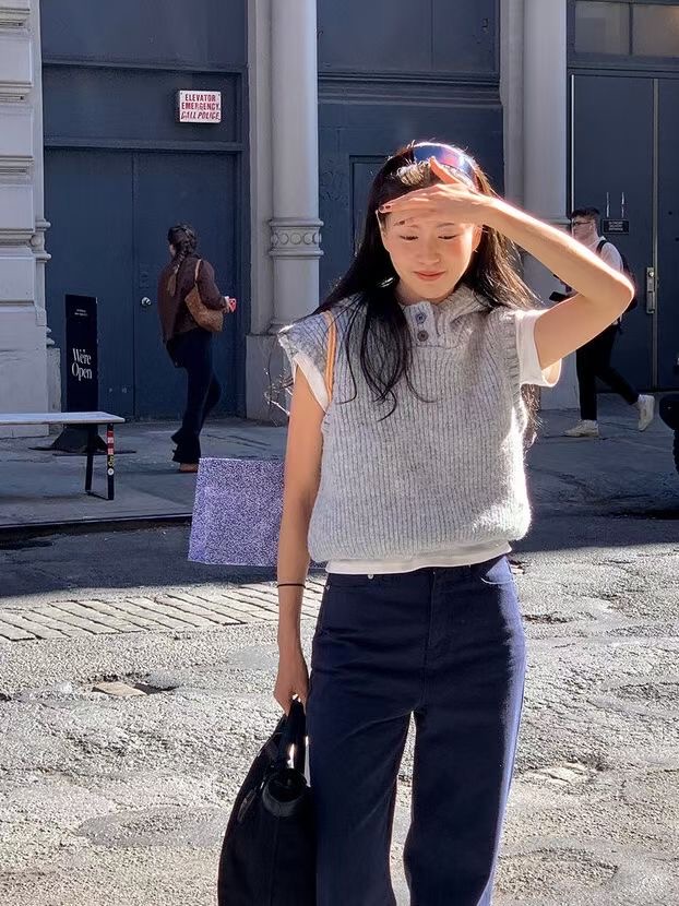 WEARME東大門直郵女士新品推薦24秋冬休閑熱賣吊帶背心連帽WEARME吊帶/背心