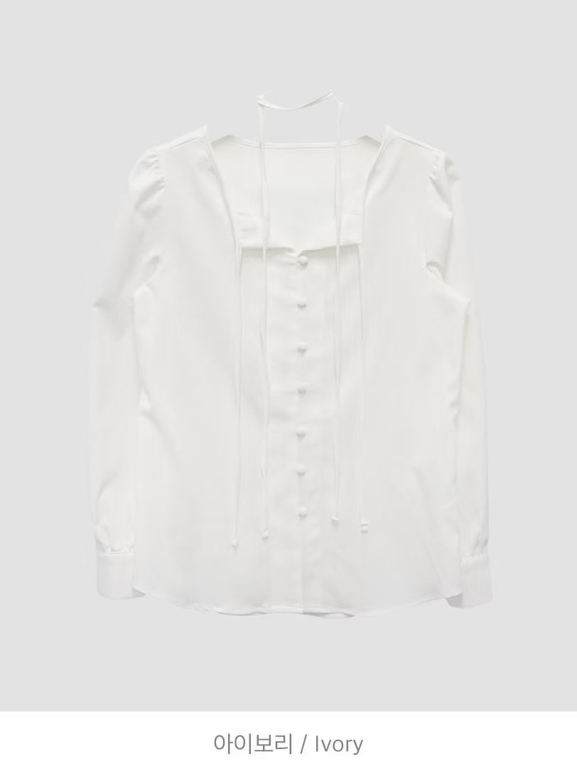 WEARME東大門代購女士新款24秋冬推薦時尚襯衫蕾絲衫含腰繩WEARME襯衫/蕾絲衫圖色2