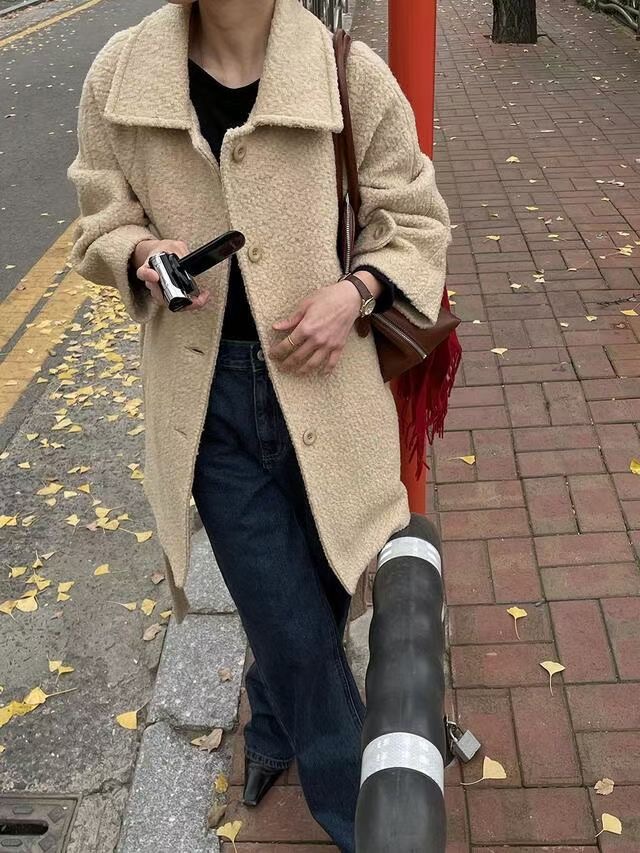 WEARME東大門直郵女裝新款推薦人氣24秋冬中長款大衣含腰帶WEARME中長款大衣